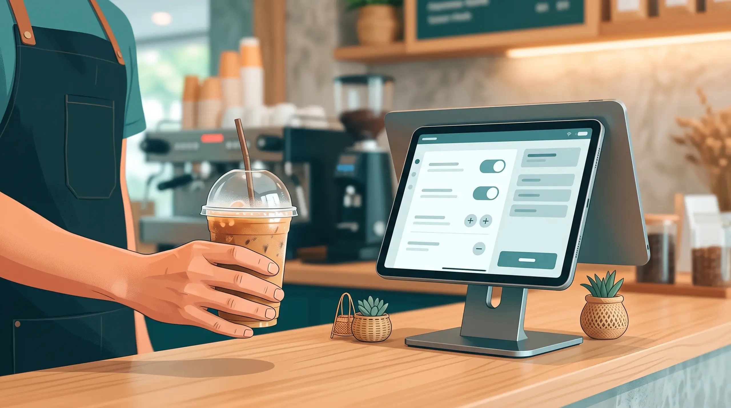 Custom Orders POS Cambodia: Less Sugar, No Ice 2 Cafe using MyLekha POS to record custom drink orders in Cambodia scaled